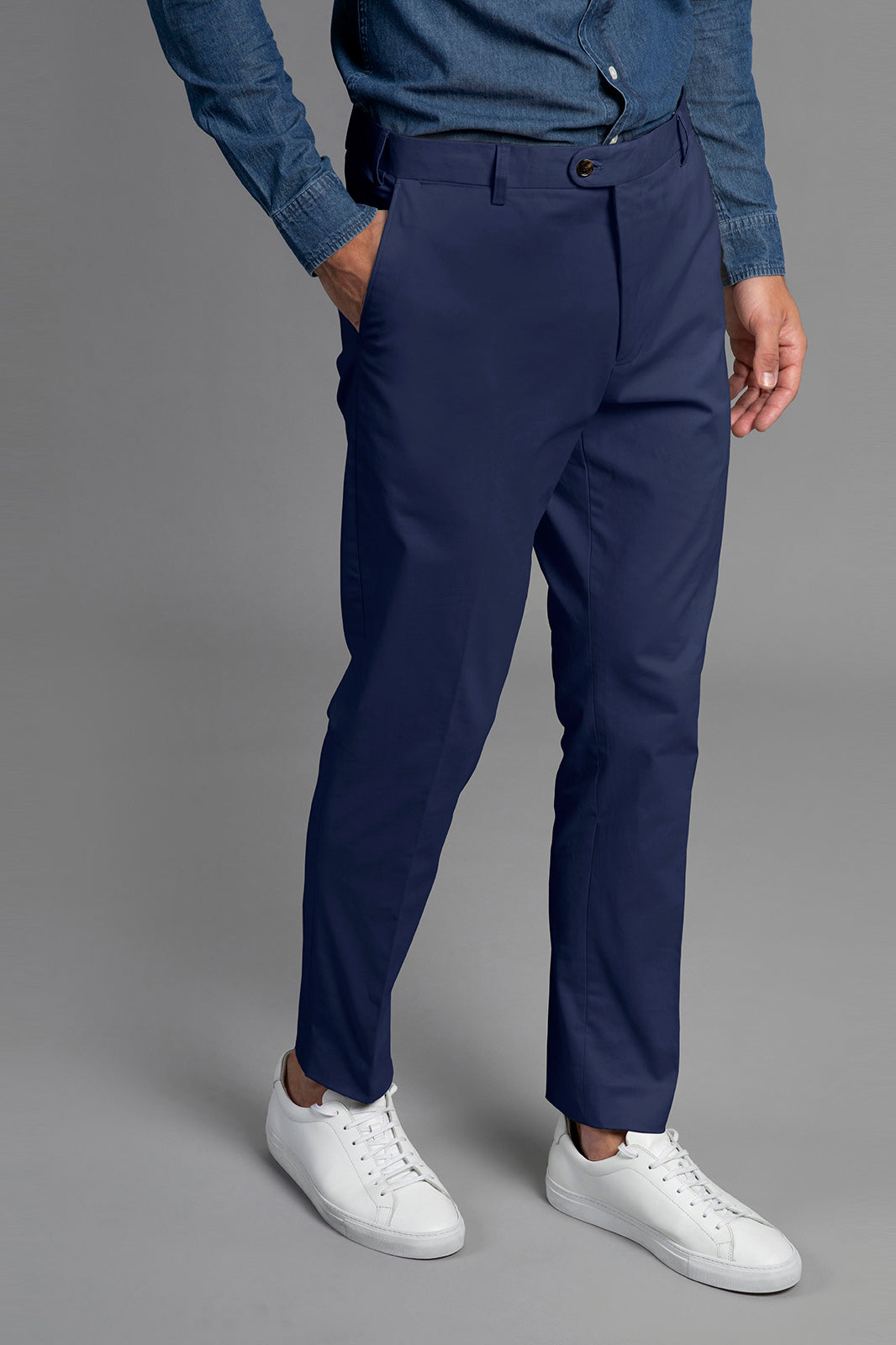 Bruno Cotton Stretch Chino - Navy Blue