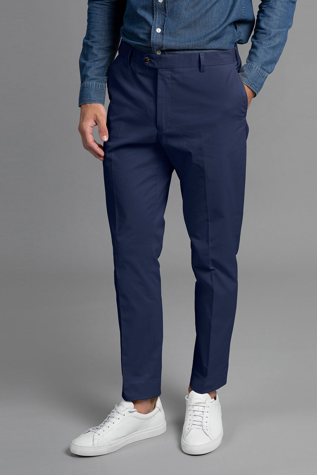 Bruno Cotton Stretch Chino - Navy Blue