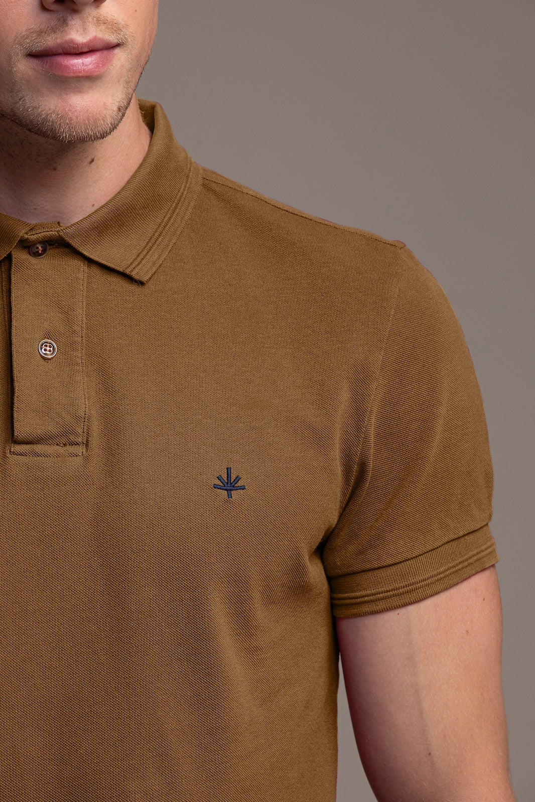 Hugo Cotton Pique Polo in Cognac