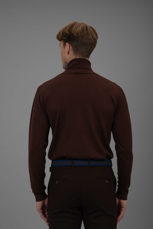 Pre-order: Roger Roll Neck Sweater - Brown
