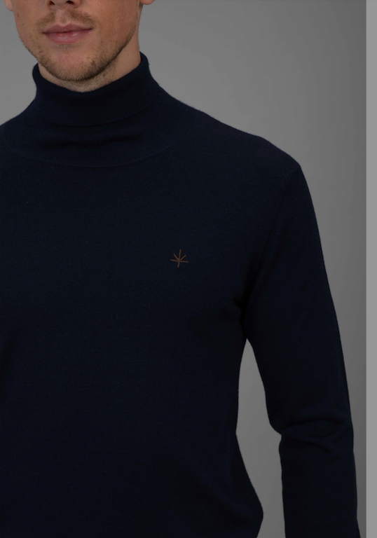 Pre-order: Roger Roll Neck Sweater - Navy