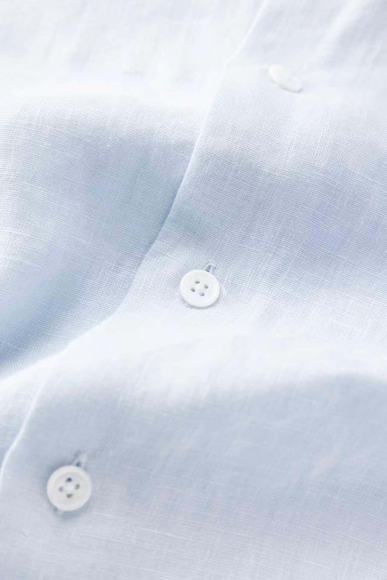 Toulon Linnen Shirt - Licht Blauw