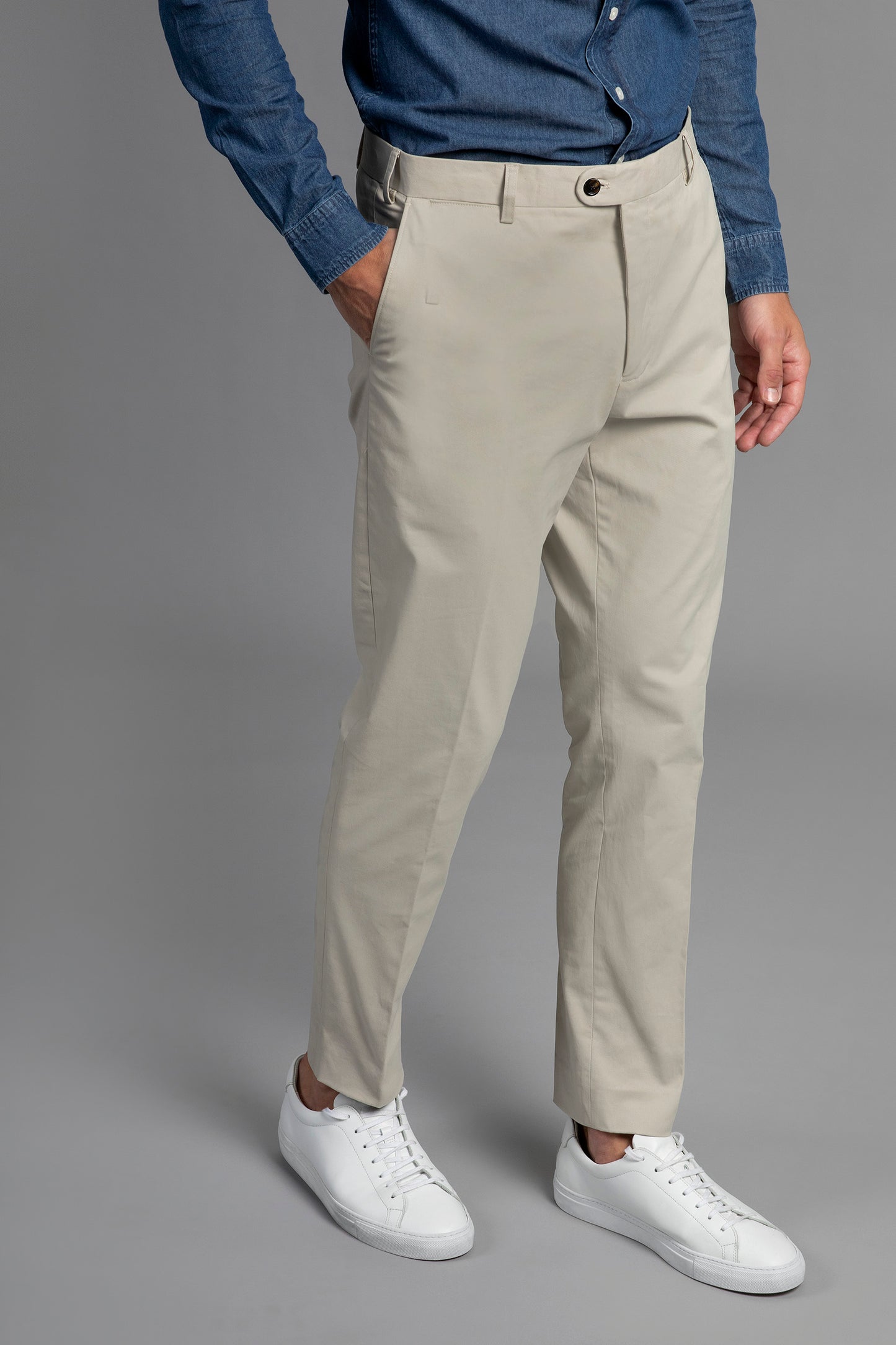 Bruno Cotton Stretch Chino - Beige