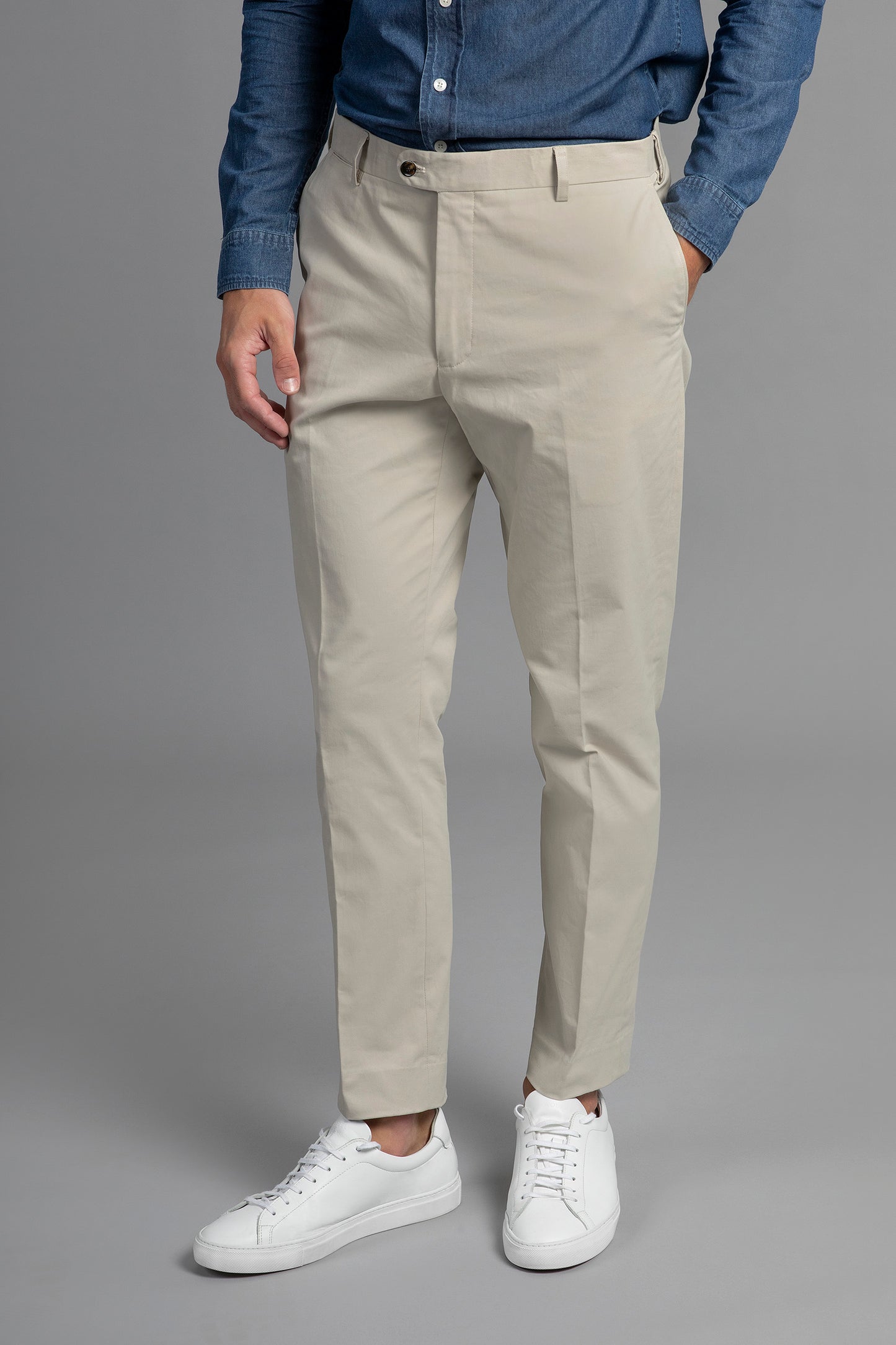 Bruno Cotton Stretch Chino - Beige