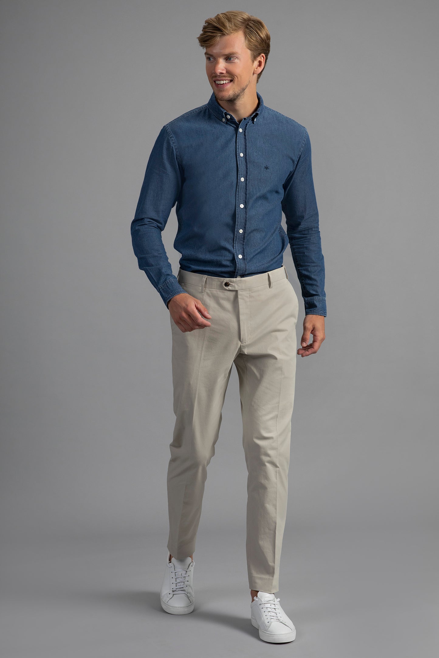 Bruno Cotton Stretch Chino - Beige