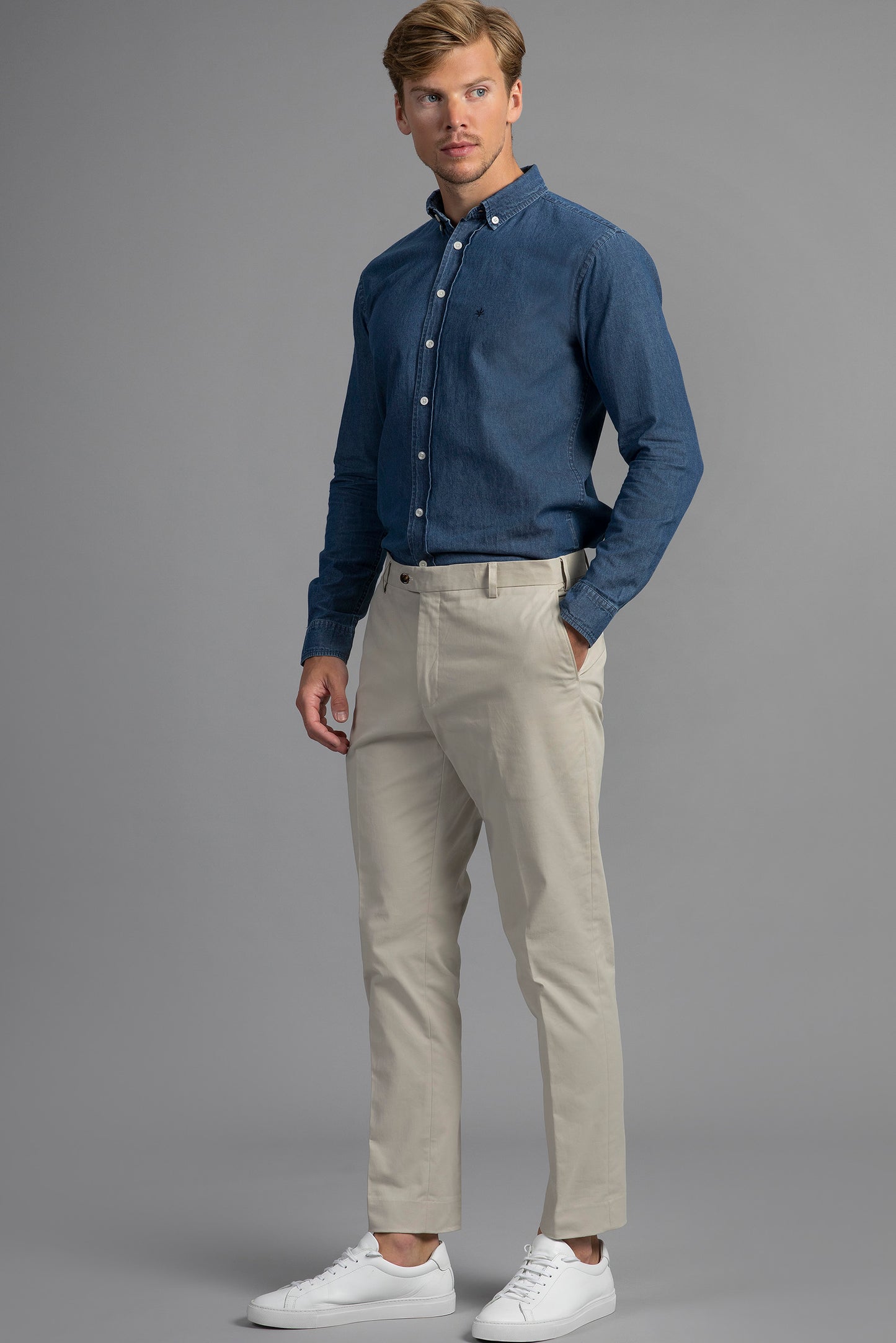 Bruno Cotton Stretch Chino - Beige