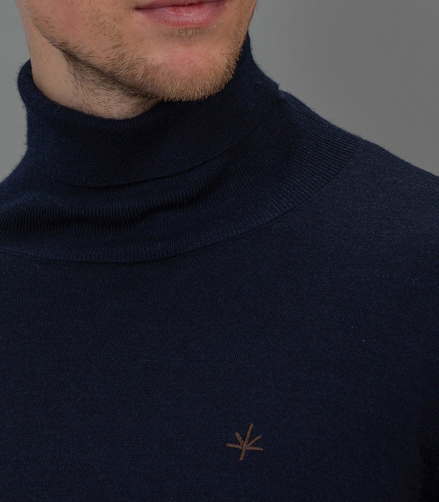 Roger Roll Neck Sweater - Navy