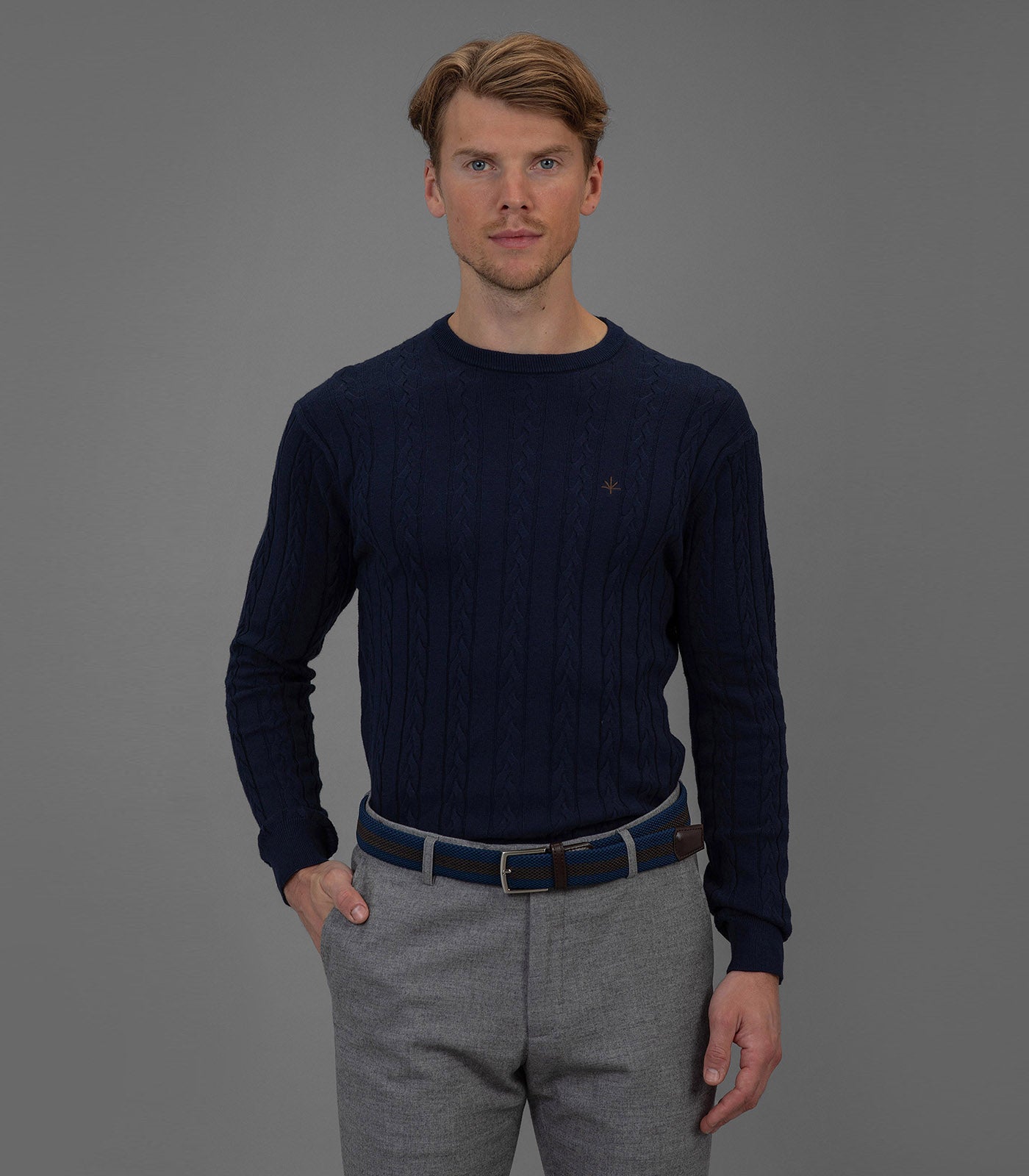 Tours - Belt woven brown stripe