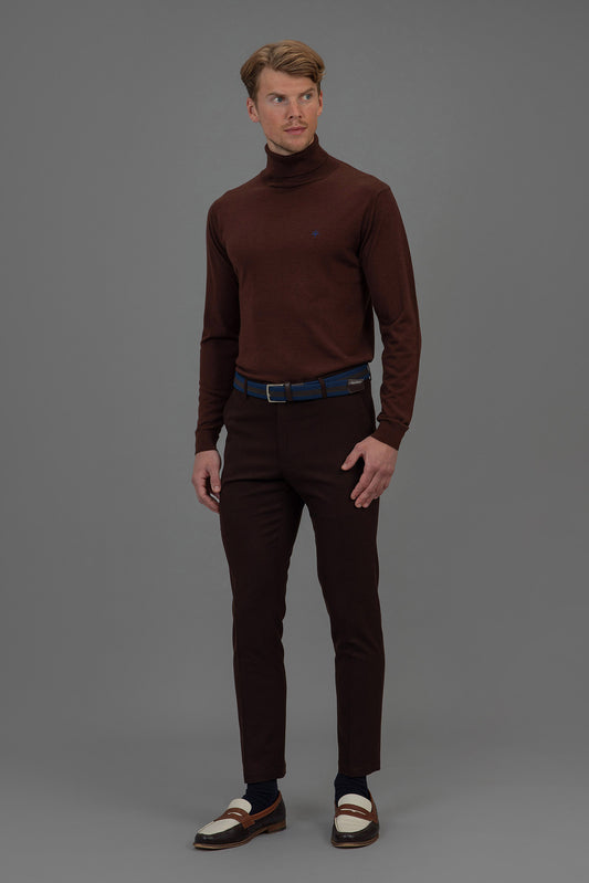 Pre-order: Roger Roll Neck Sweater - Brown