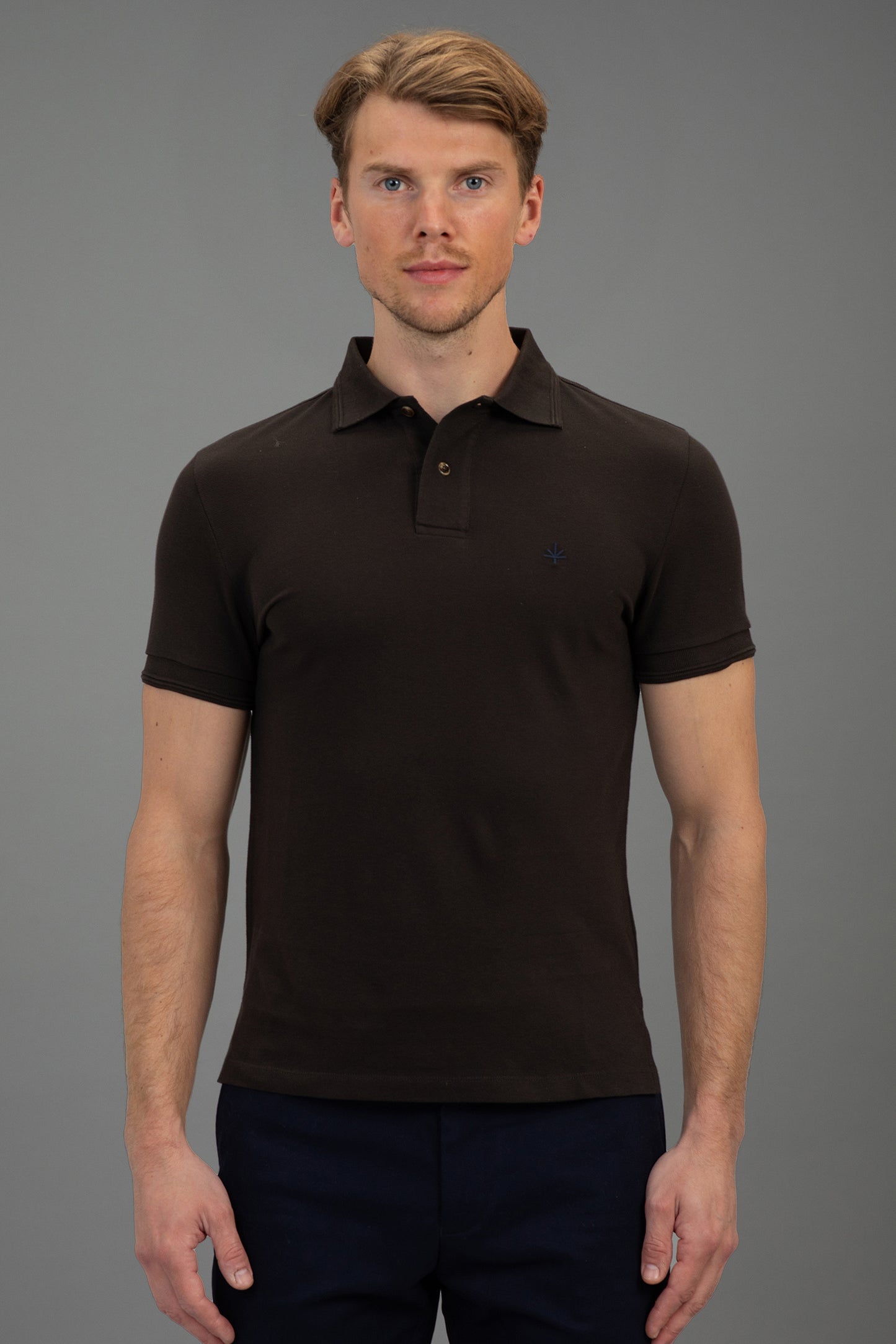 Hugo Cotton Pique Polo in Brown