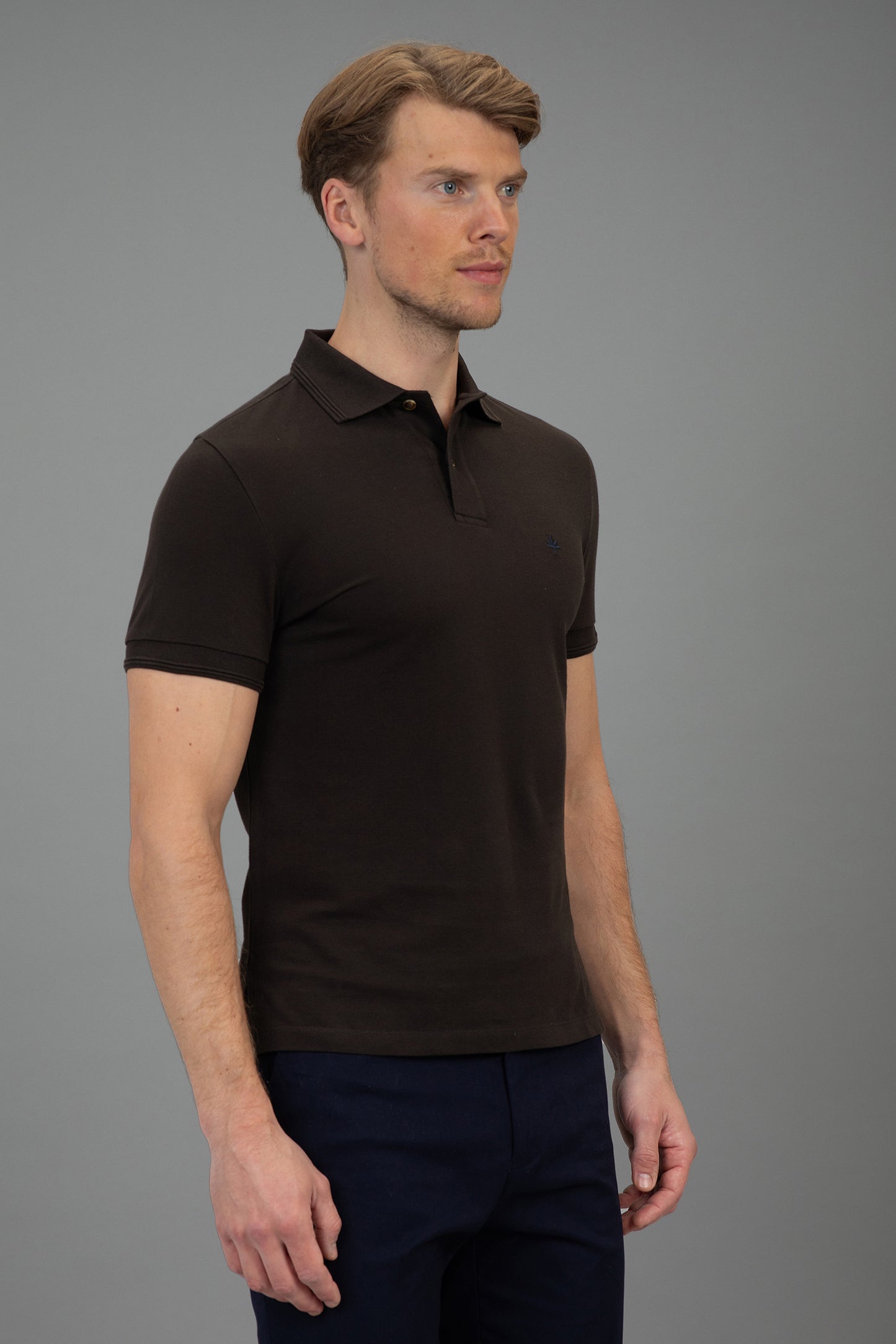 Hugo Cotton Pique Polo in Brown