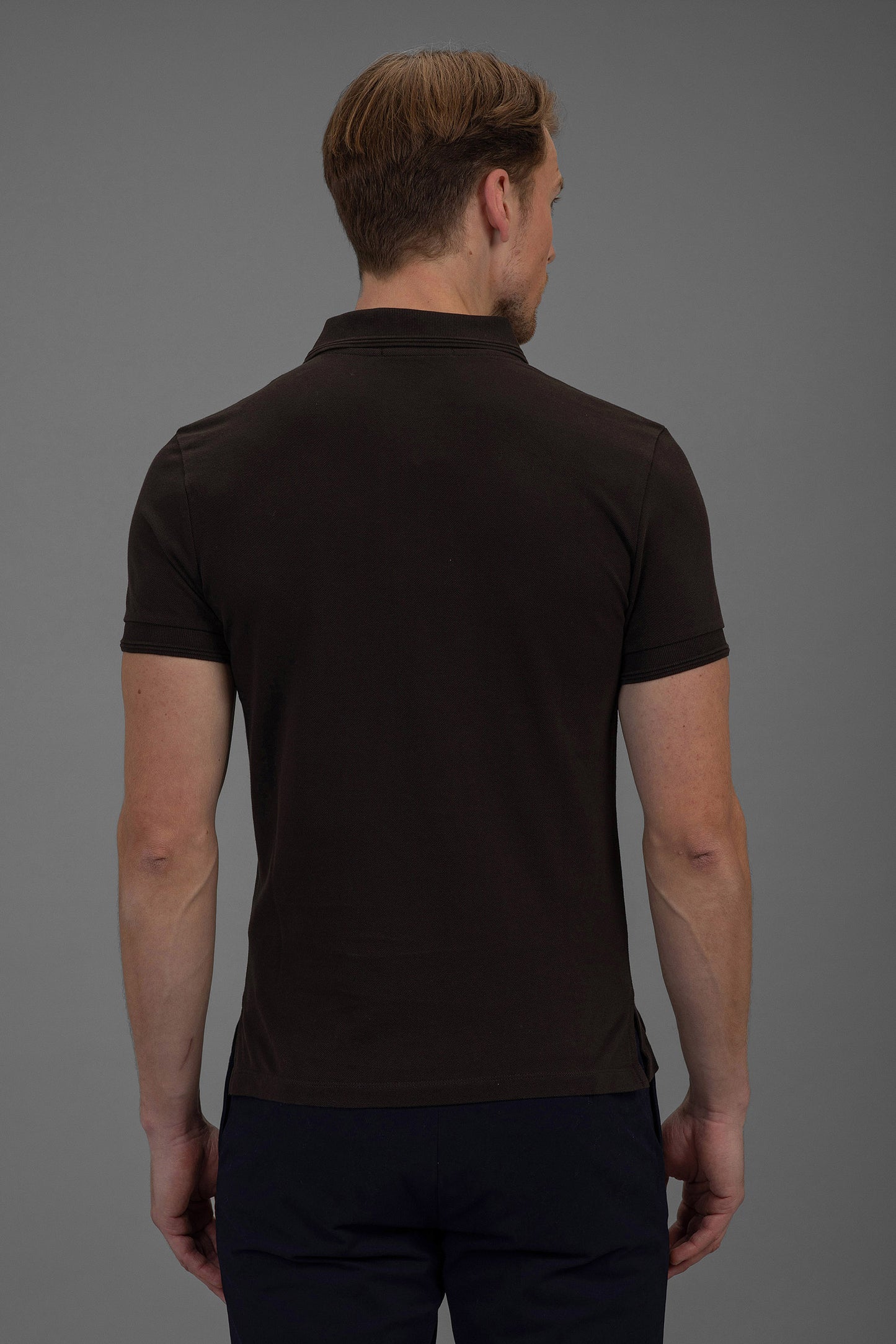 Hugo Cotton Pique Polo in Brown