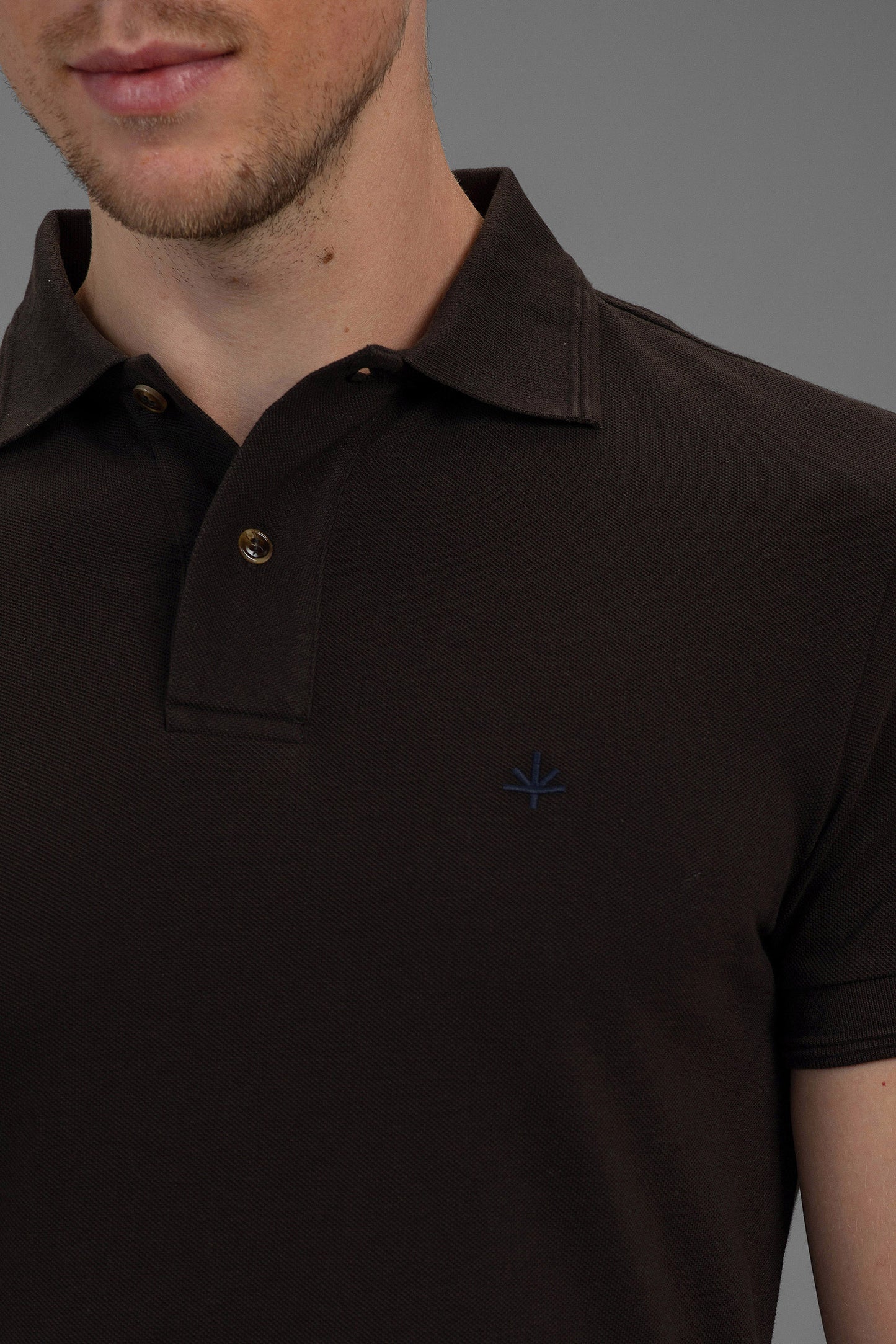 Hugo Cotton Pique Polo in Brown