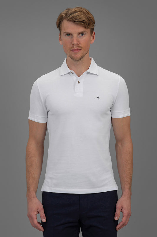 Hugo Cotton Pique Polo in White
