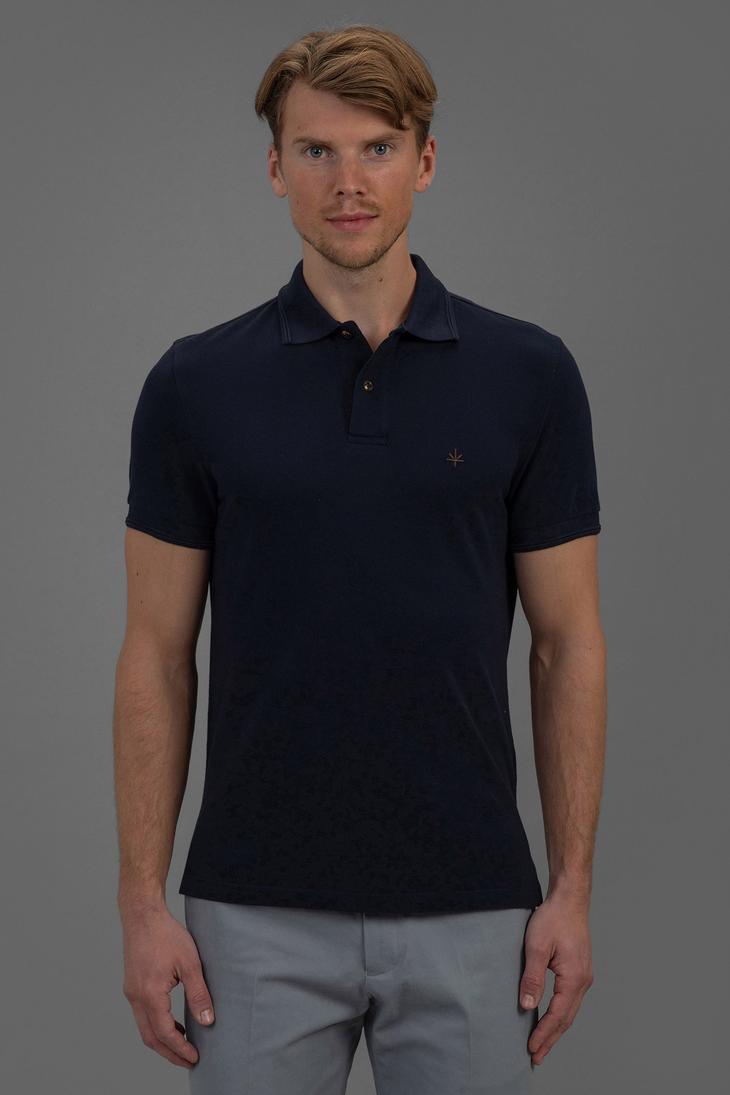 Hugo Cotton Pique Polo in Navy Blue