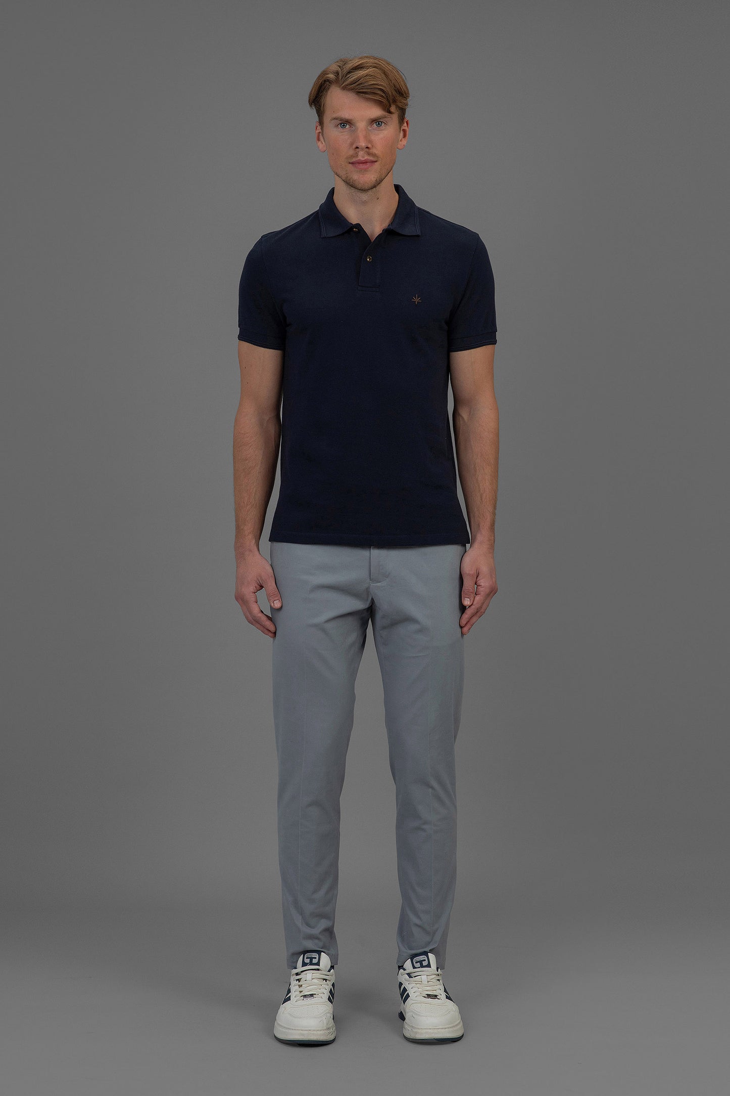Hugo Cotton Pique Polo in Navy Blue