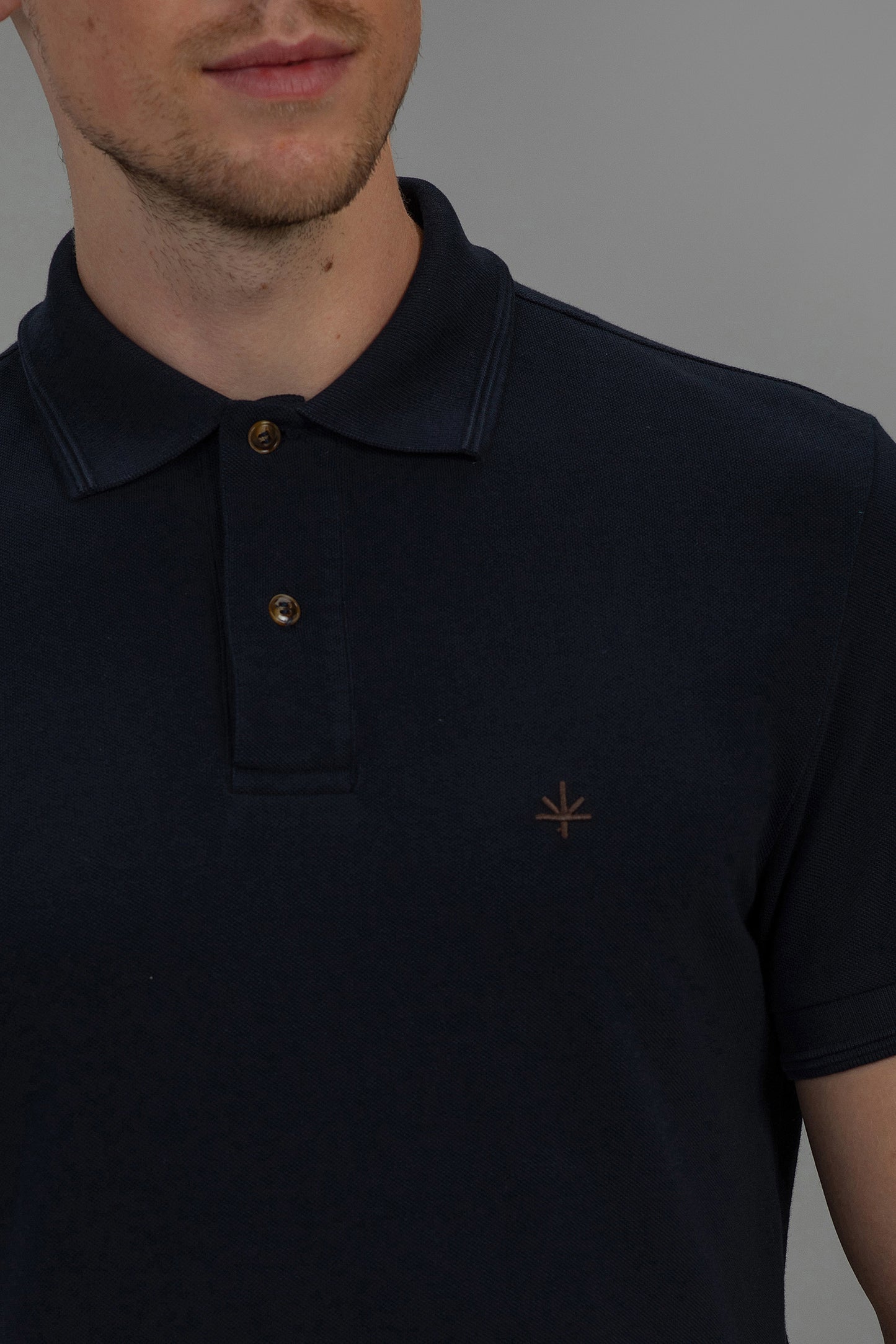 Hugo Cotton Pique Polo in Navy Blue