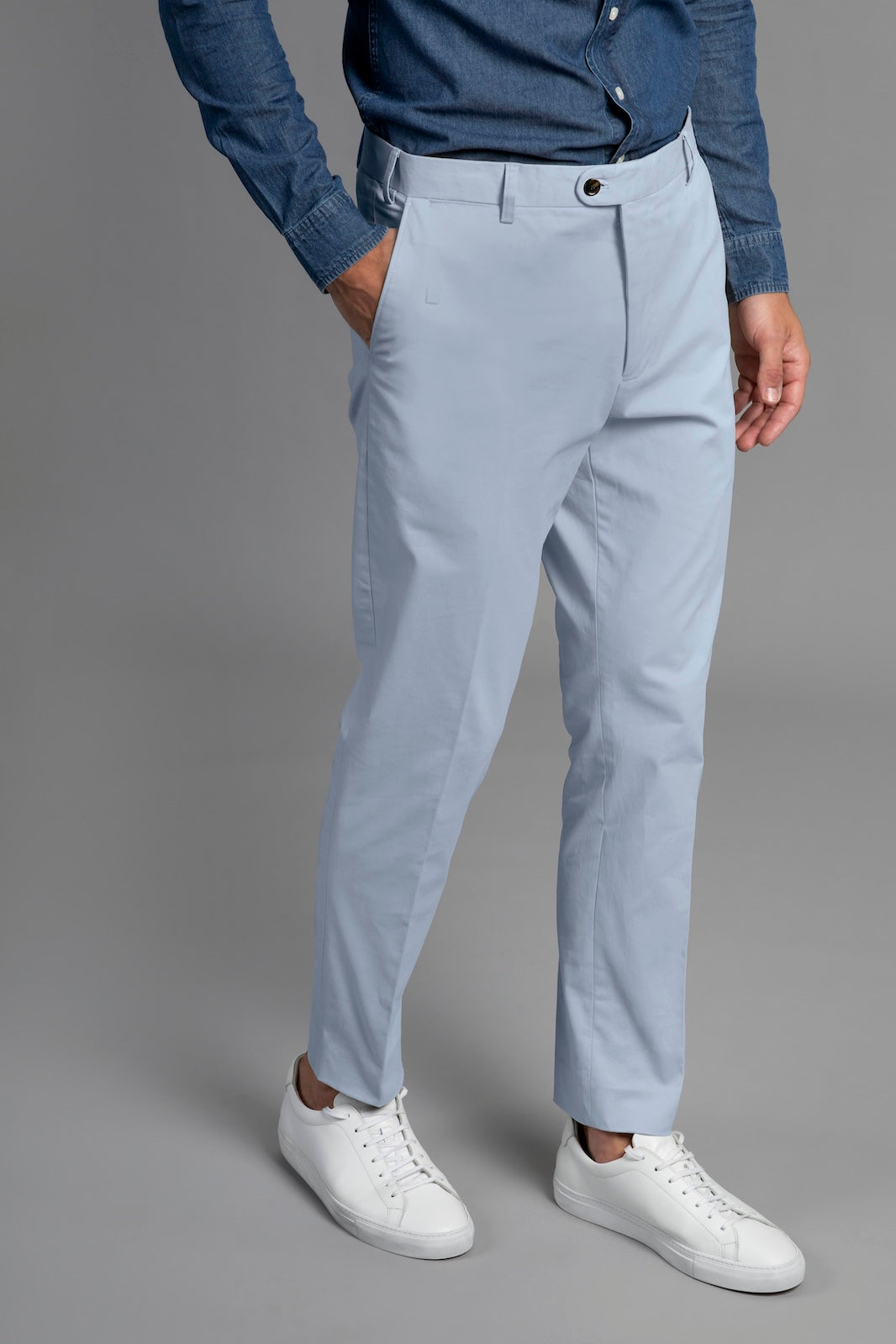 Bruno Cotton Stretch Chino - Ciel Blue