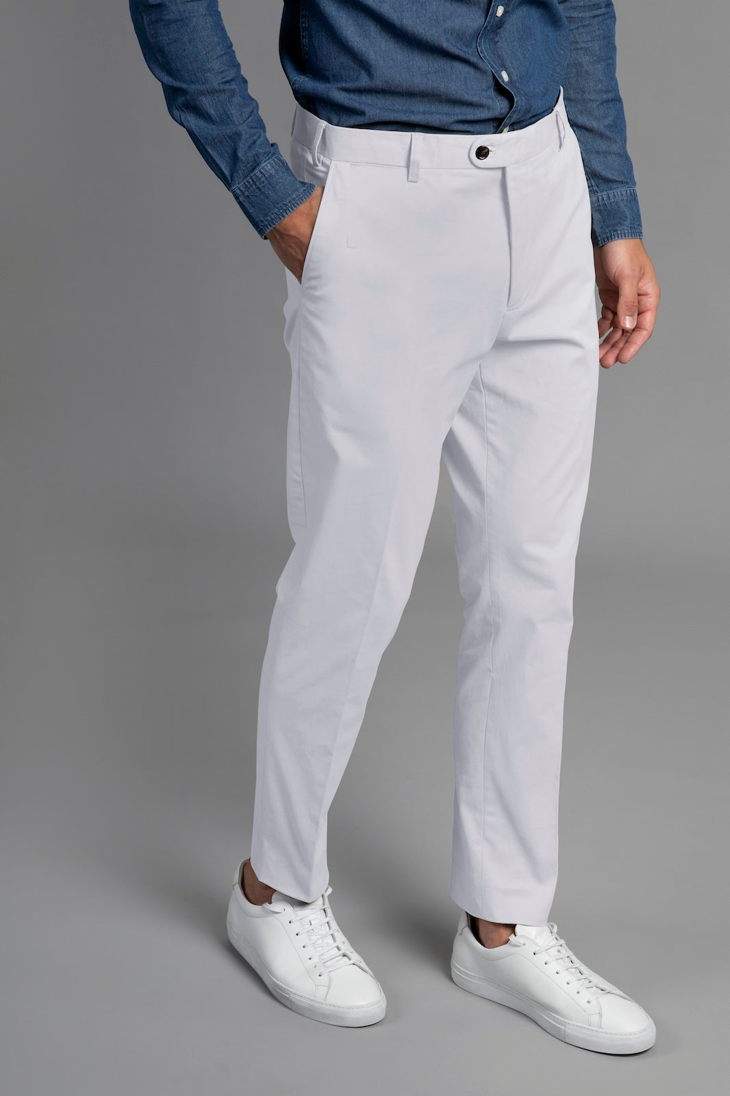 Bruno Cotton Stretch Chino - White