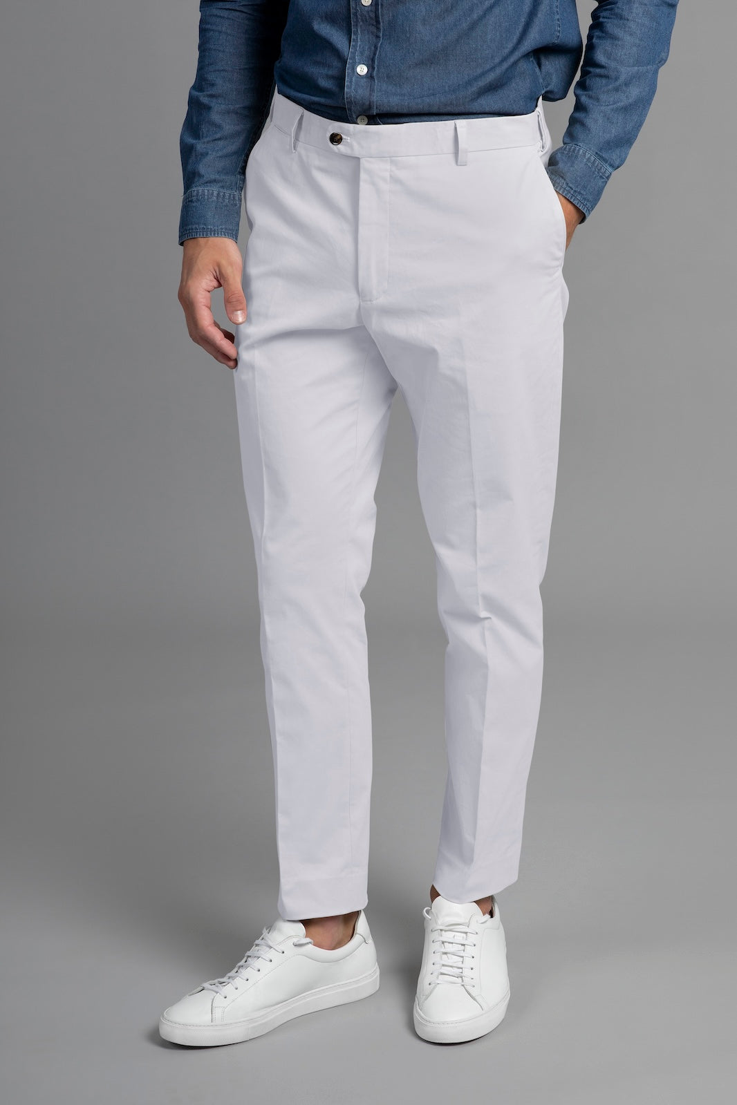 Bruno Cotton Stretch Chino - White