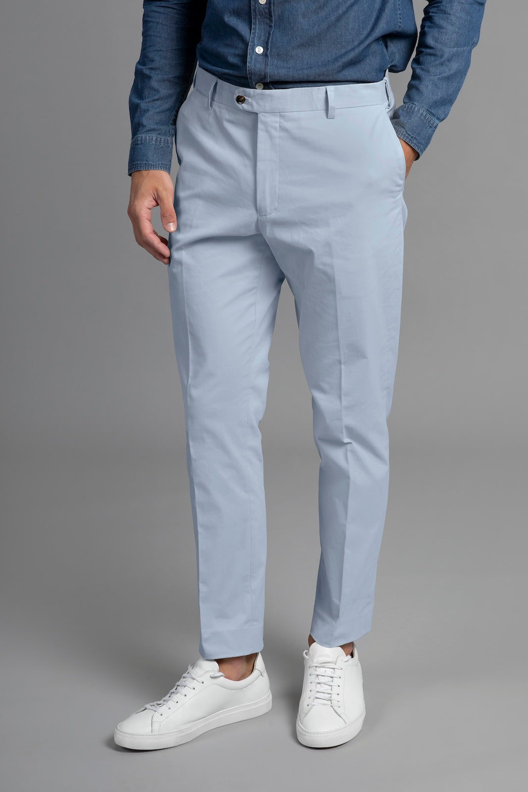 Bruno Cotton Stretch Chino - Ciel Blue