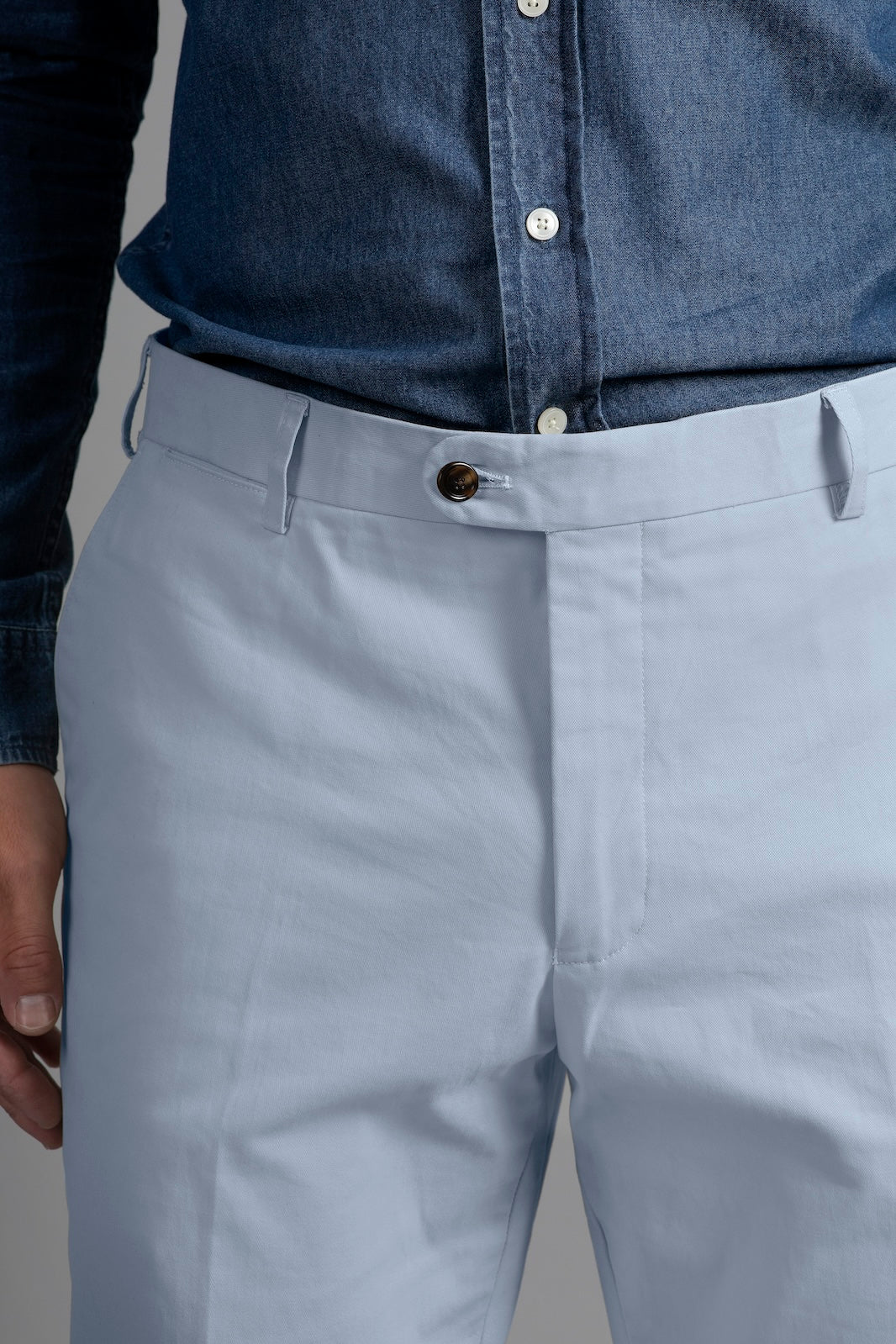 Bruno Cotton Stretch Chino - Ciel Blue