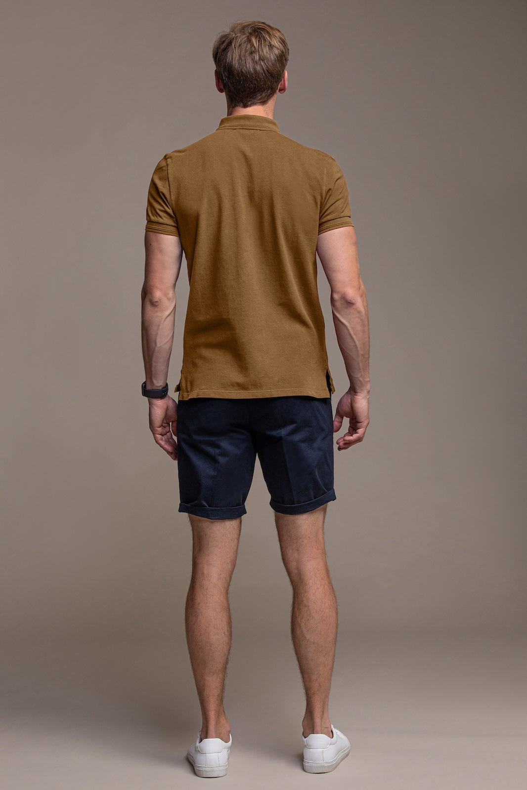 Hugo Cotton Pique Polo in Cognac