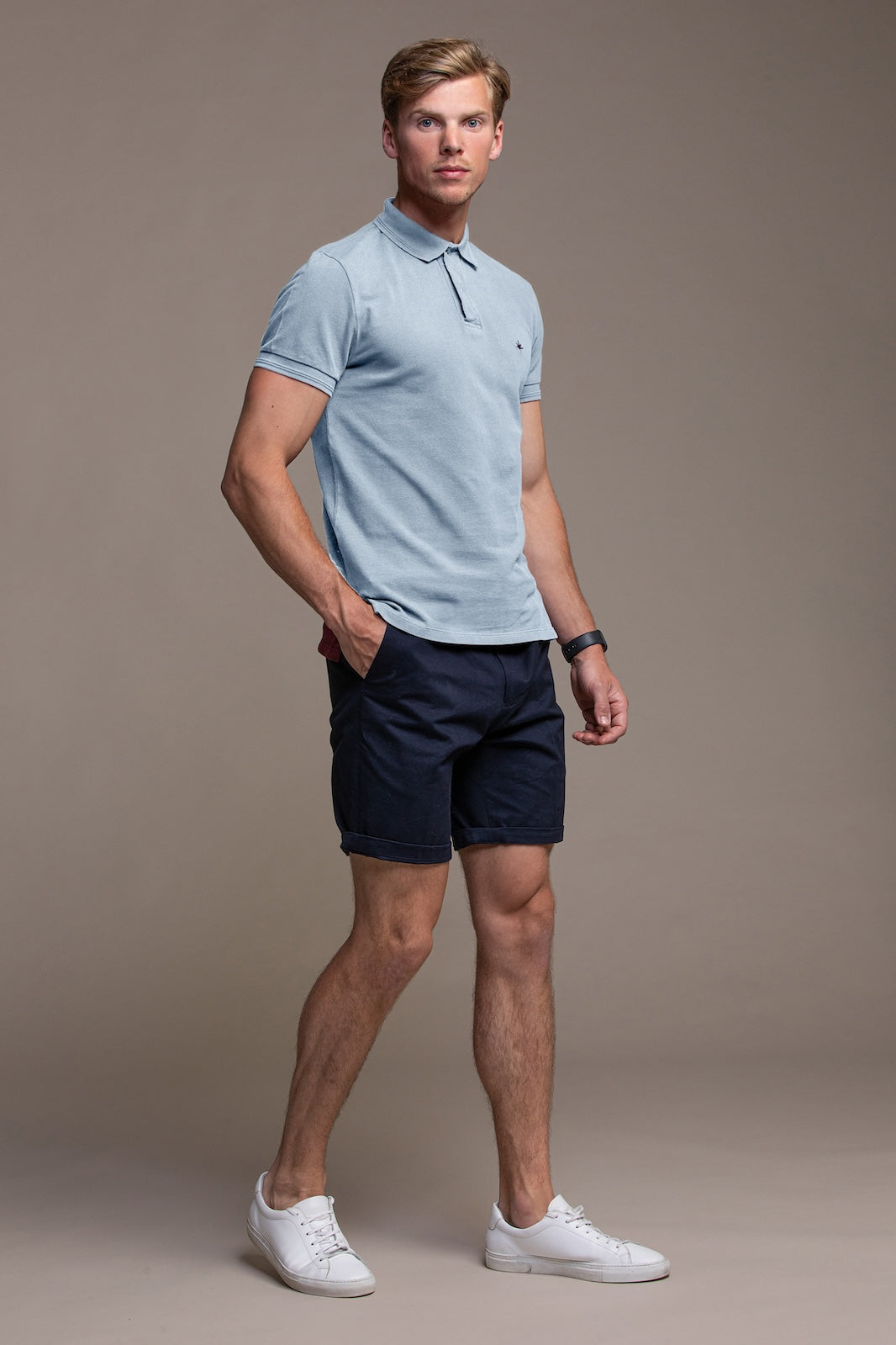Hugo Cotton Pique Polo in Blue Ciel