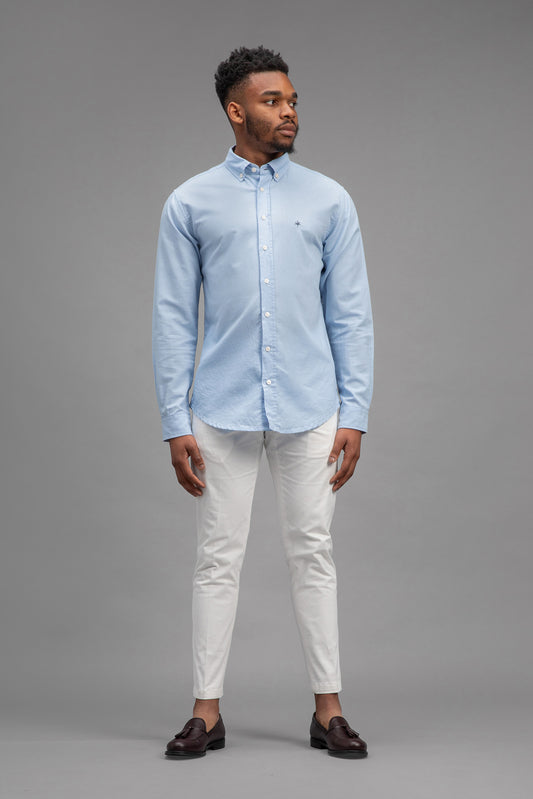 Brive - Linnen Cotton Shirt - Light Blue