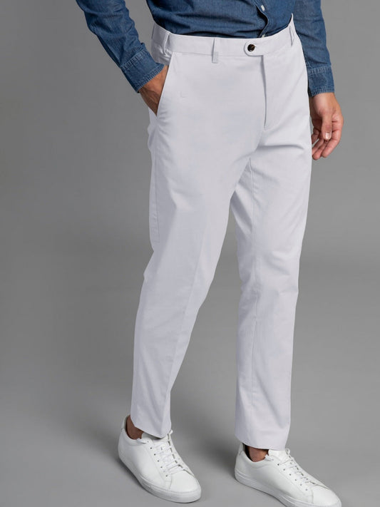 Bruno Cotton Stretch Chino - White