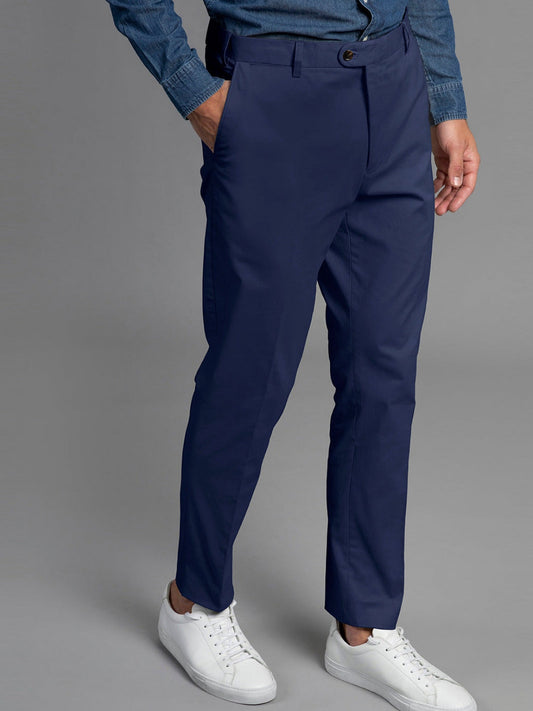 Bruno Cotton Stretch Chino - Navy Blue