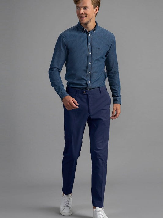 Bruno Cotton Stretch Chino - Navy Blue