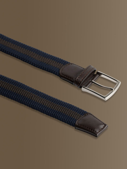 Tours - Belt woven brown stripe