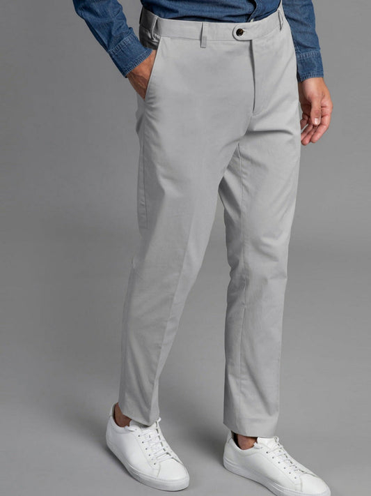 Bruno Cotton Stretch Chino - French Grey
