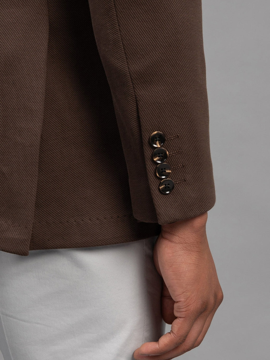 Antibes - Brown Cotton Stretch Blazer