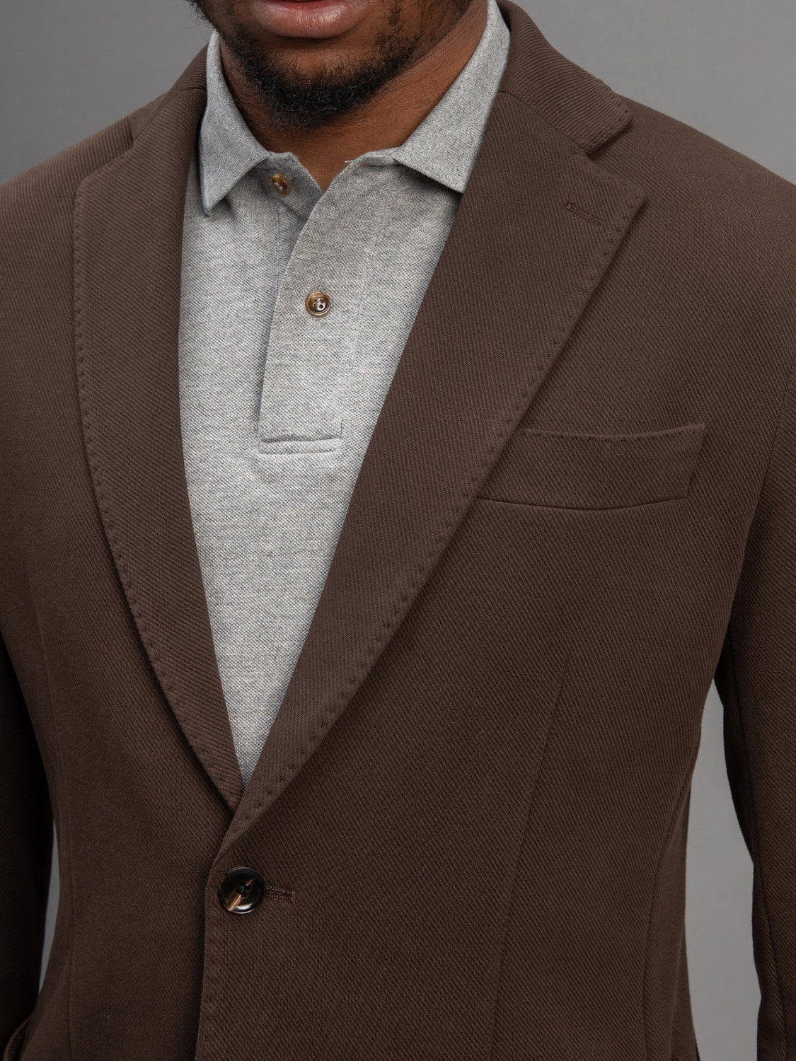 Antibes - Brown Cotton Stretch Blazer