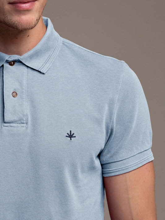 Hugo Cotton Pique Polo in Blue Ciel