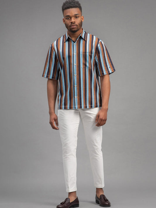 Saint-Tropez - Colored Striped Bowling Shirt