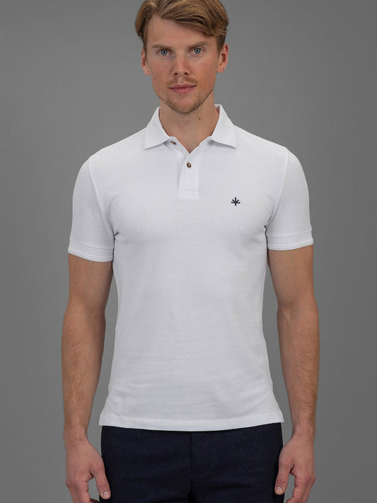 Hugo Cotton Pique Polo in White
