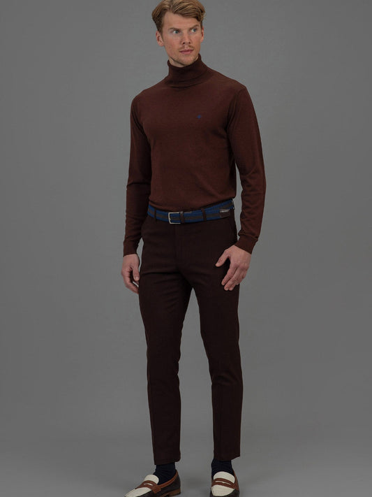 Roger Roll Neck Sweater - Brown