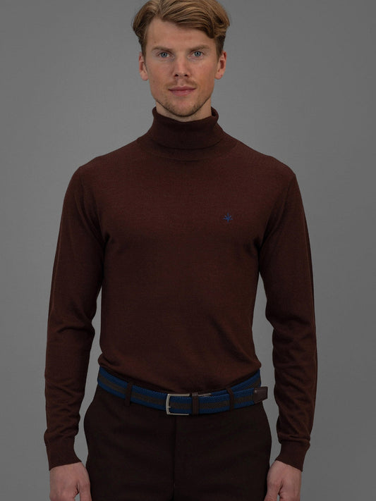 Roger Roll Neck Sweater - Brown
